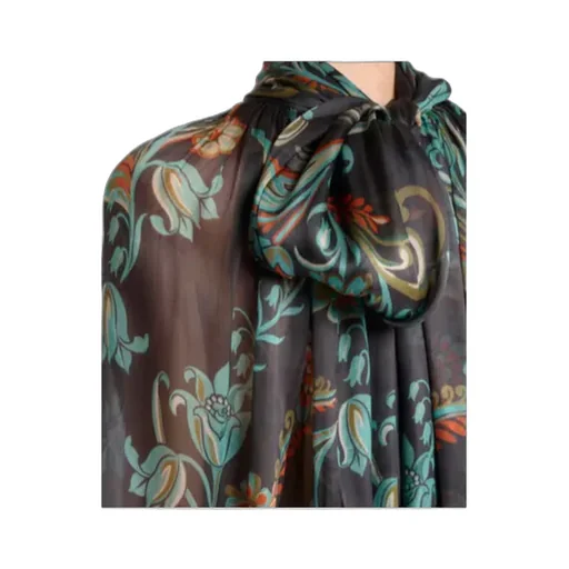 Silk Blouse With Daffodil Motif