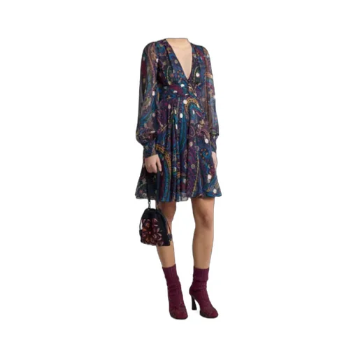 Silk Mini Dress With Paisley Print