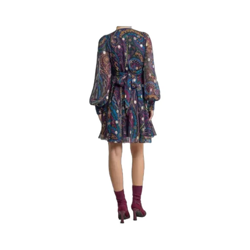Silk Mini Dress With Paisley Print