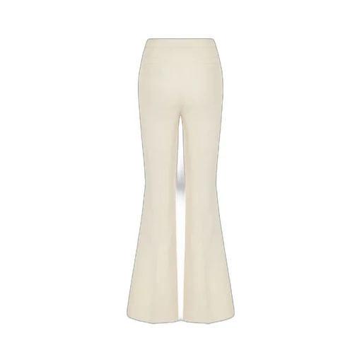 Flared Wool-Blend Tricotine Trousers