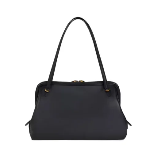Medium Leather Doc Shoulder Bag With Embroidery