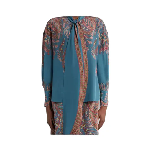 Long Sleeved Paisley Printed Blouse