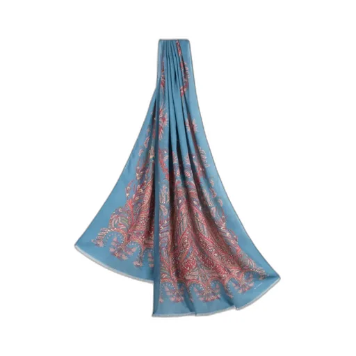 Fringed Edge Paisley-Printed Scarf