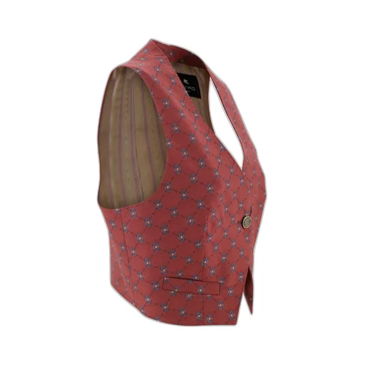 Patterned Single-Buttoned Vest