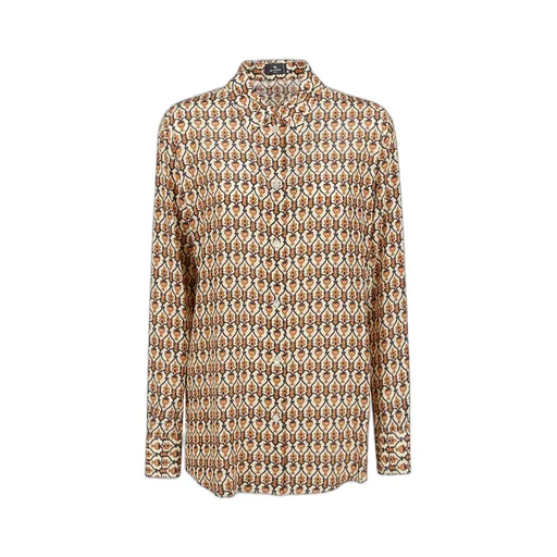 Graphic Printed Curved Hem Shirt