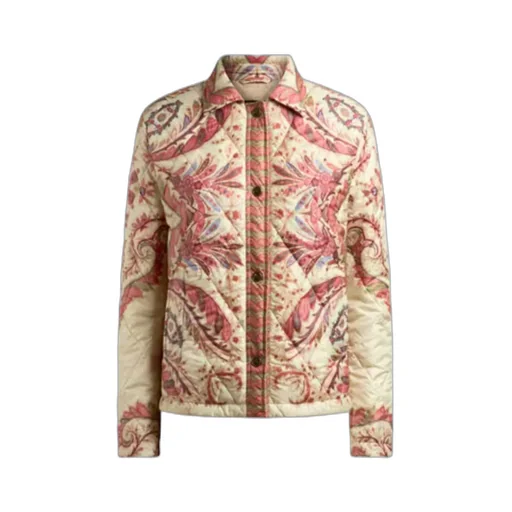 Padded Jacket With Foliage Print
