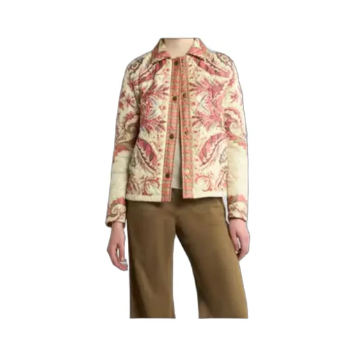 Padded Jacket With Foliage Print