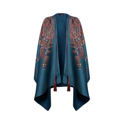 Paisley Jacquard Poncho