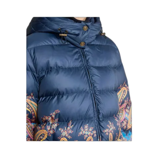 Hood Placed Print Down-Jacket