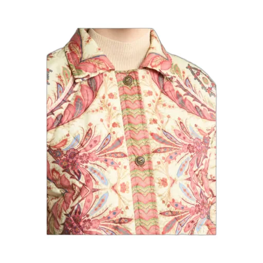Padded Jacket With Foliage Print