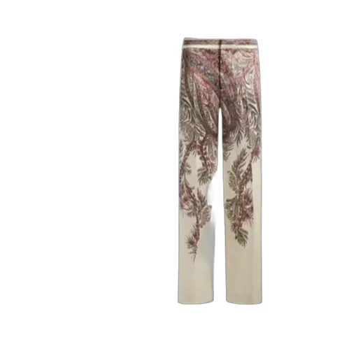 Printed Satin Palazzo Trousers