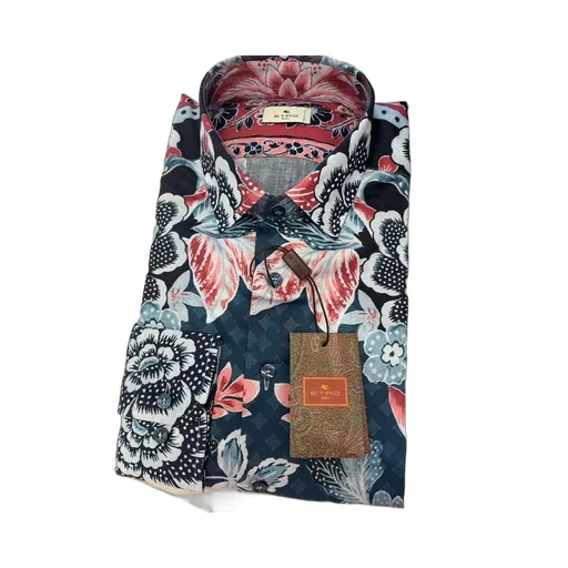 Cotton Shirt With Placed Print