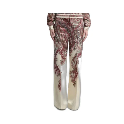 Printed Satin Palazzo Trousers