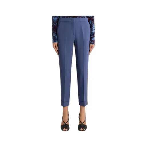 Mid-Rise Tailored Cady Cigarette Trousers