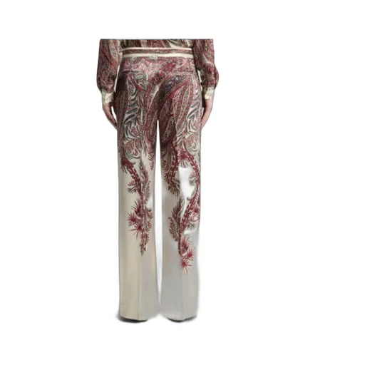 Printed Satin Palazzo Trousers