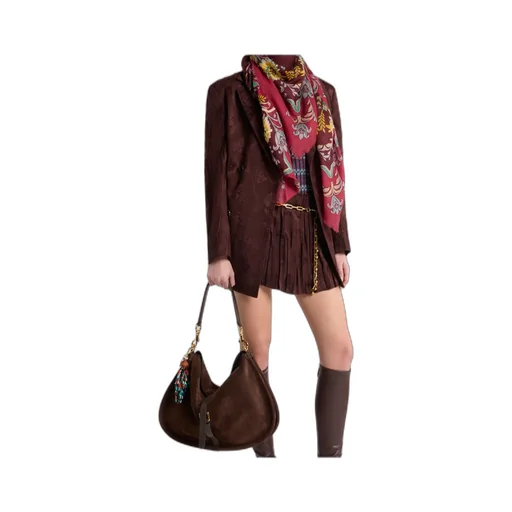 Double-Breasted Wool-Blend Bark-Effect Jacket