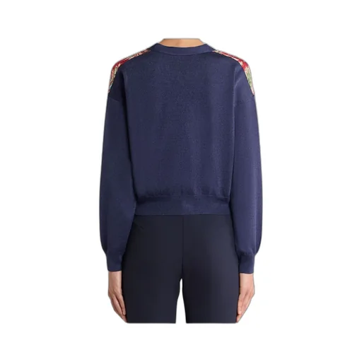 Cropped Cardigan With Printed Insert