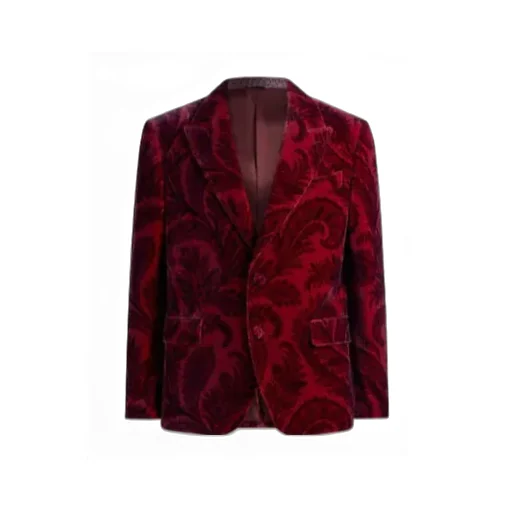 Velvet Blazer With Print