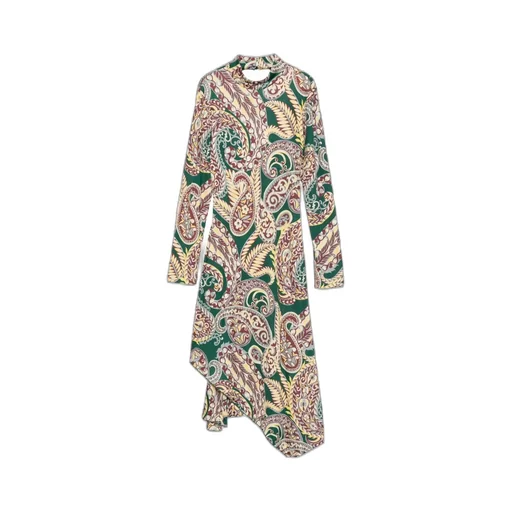 Open Back Paisley Printed Midi Dress