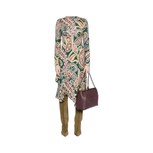 Open Back Paisley Printed Midi Dress