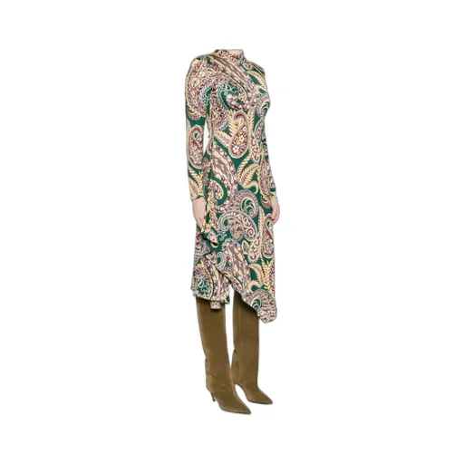 Open Back Paisley Printed Midi Dress