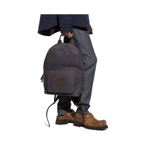 Essential Paisley-Patterned Zipped Backpack
