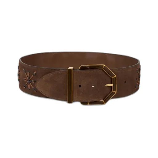 Suede Belt With Threading