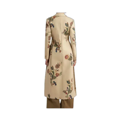 Cotton Trench Coat With Floral Print