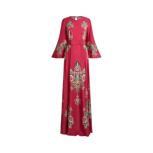 Long Silk Dress With Print