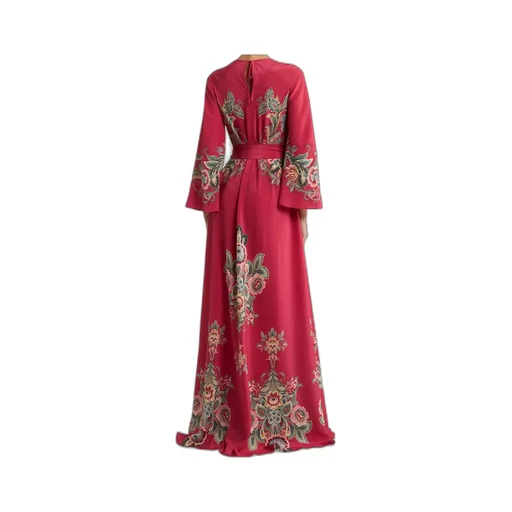 Long Silk Dress With Print