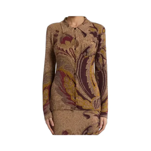 Daffodil Motif Ribbed Cardigan