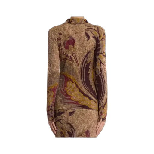 Daffodil Motif Ribbed Cardigan