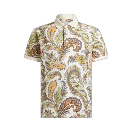 Floral Paisley Cotton Polo Shirt