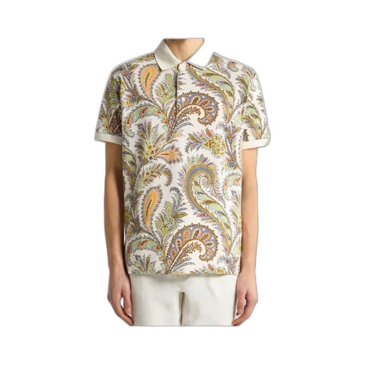 Floral Paisley Cotton Polo Shirt