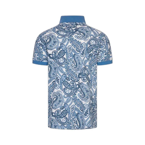 Short-Sleeved Paisley-Print Polo Shirt