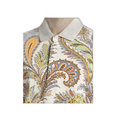 Floral Paisley Cotton Polo Shirt