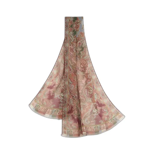 Silk Scarf With Placed Print
