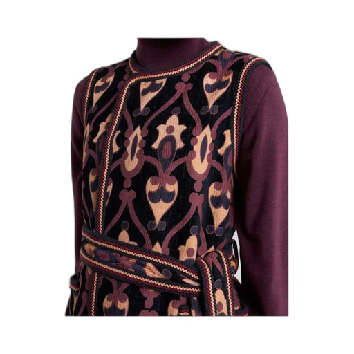 Long Reversible Chenille Jacquard Waistcoat