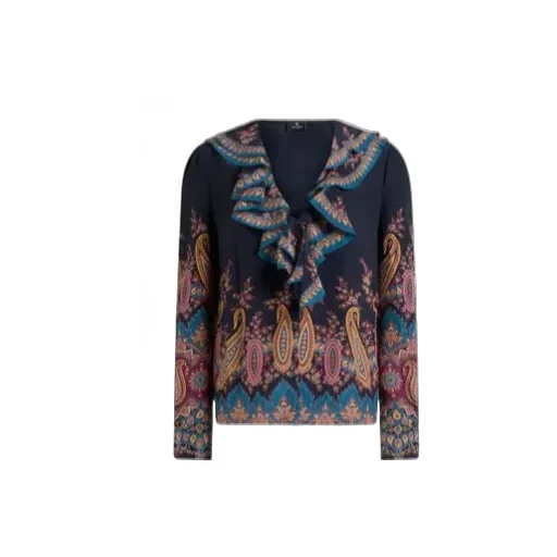 Silk Shirt With Placed Print