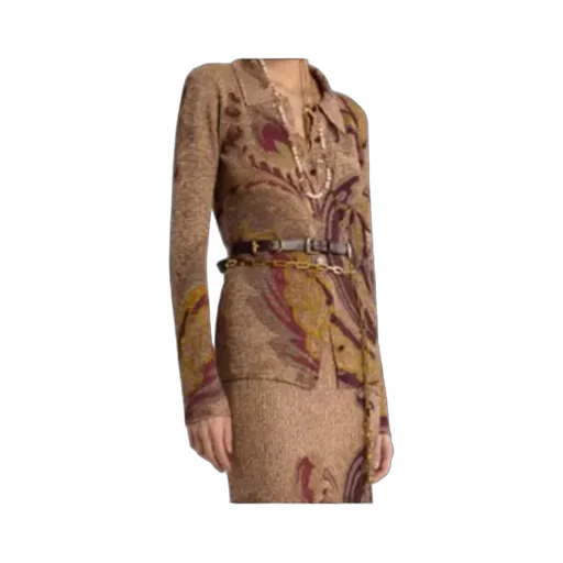 Daffodil Motif Ribbed Cardigan