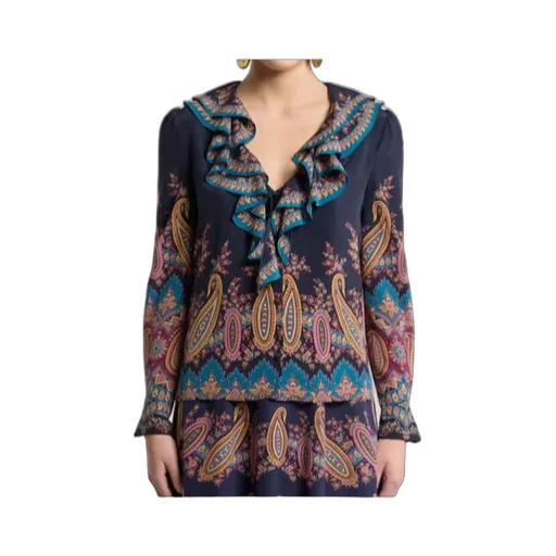 Silk Shirt With Placed Print