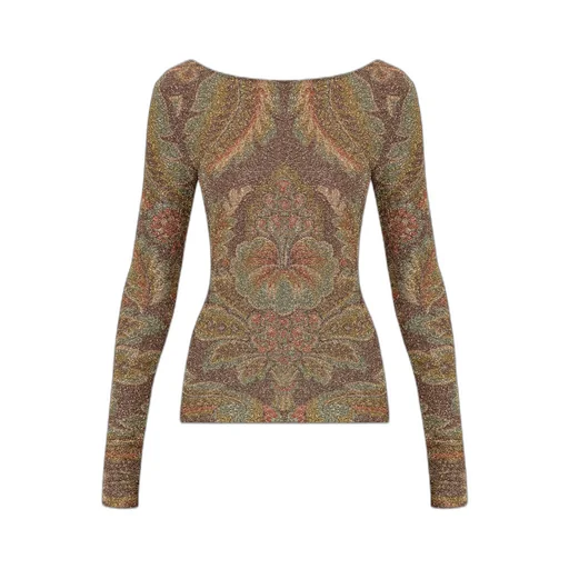 Paisley Glitter Long-Sleeved Top