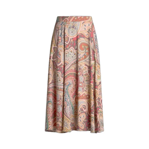 Paisley Midi Skirt In Envers Satin