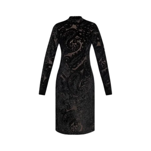 Mock Neck Long-Sleeved Dress