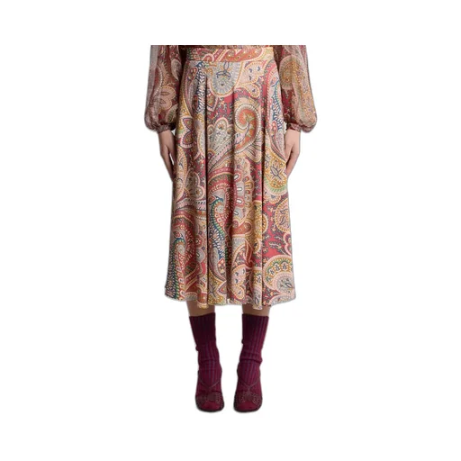 Paisley Midi Skirt In Envers Satin