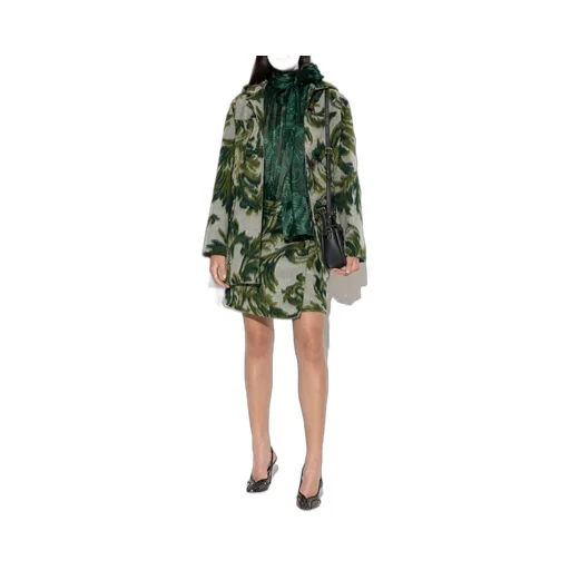 Leaf Printed Wrap Around Mini Skirt