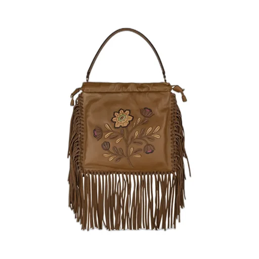 Floral Embroidered Tote Bag