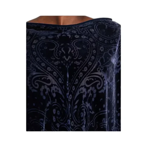 Paisley Triangular-Hem Velvet Poncho