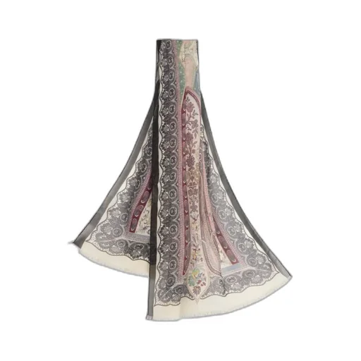 Silk Scarf With Placed Print