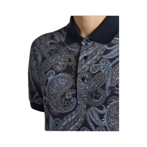 Cotton Polo Shirt With Paisley Print